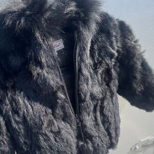 Black Faux Fur Kids Jacket